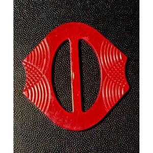 Cheery Red BAKELITE/CATALIN Belt Buckle or Sash 1920's - 1940 's
